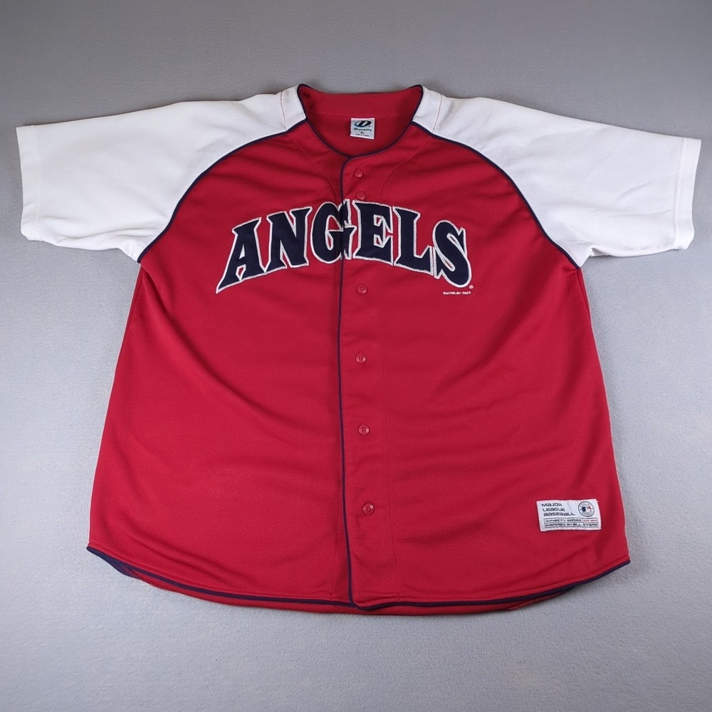 Vintage Dynasty Anaheim Angels Jersey Mens Extra Large Red White Embroidered